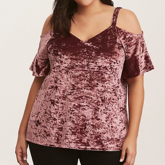 torrid Tops - Torrid Velvet Off Shoulder Top